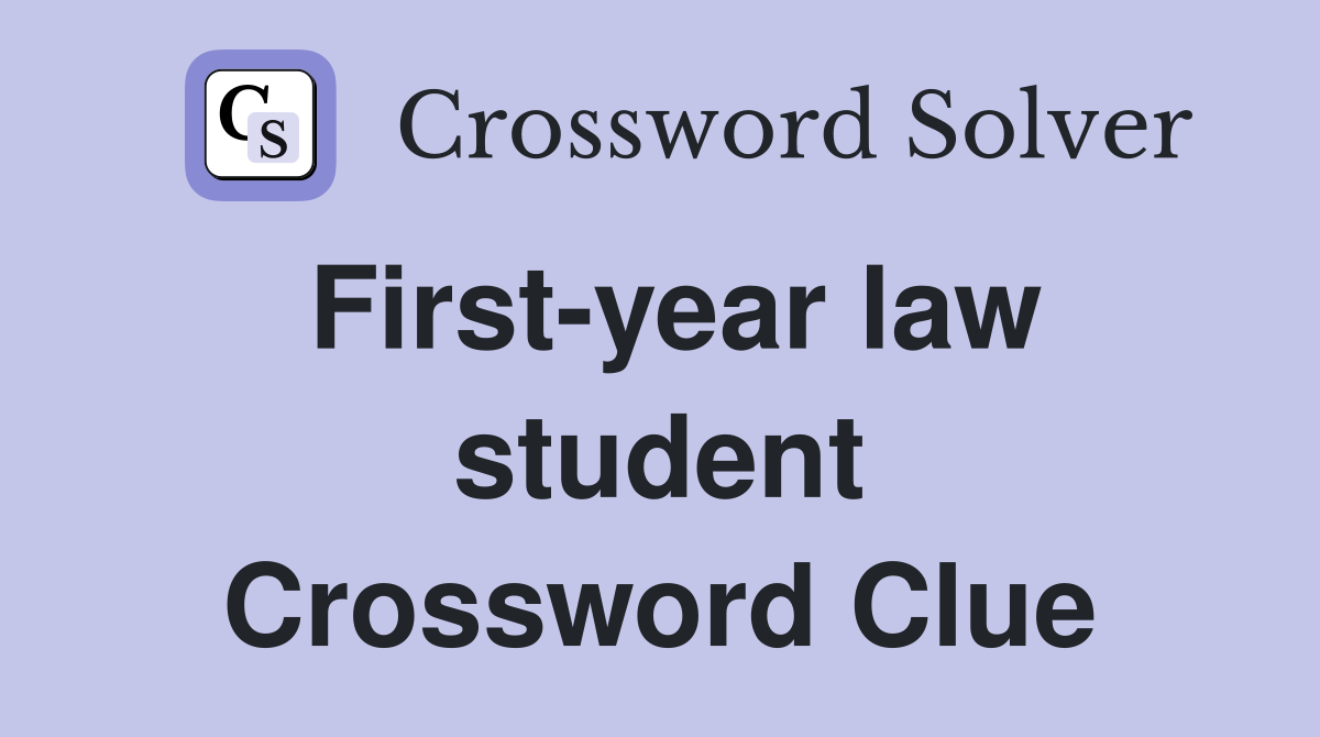 2nd year student crossword clue